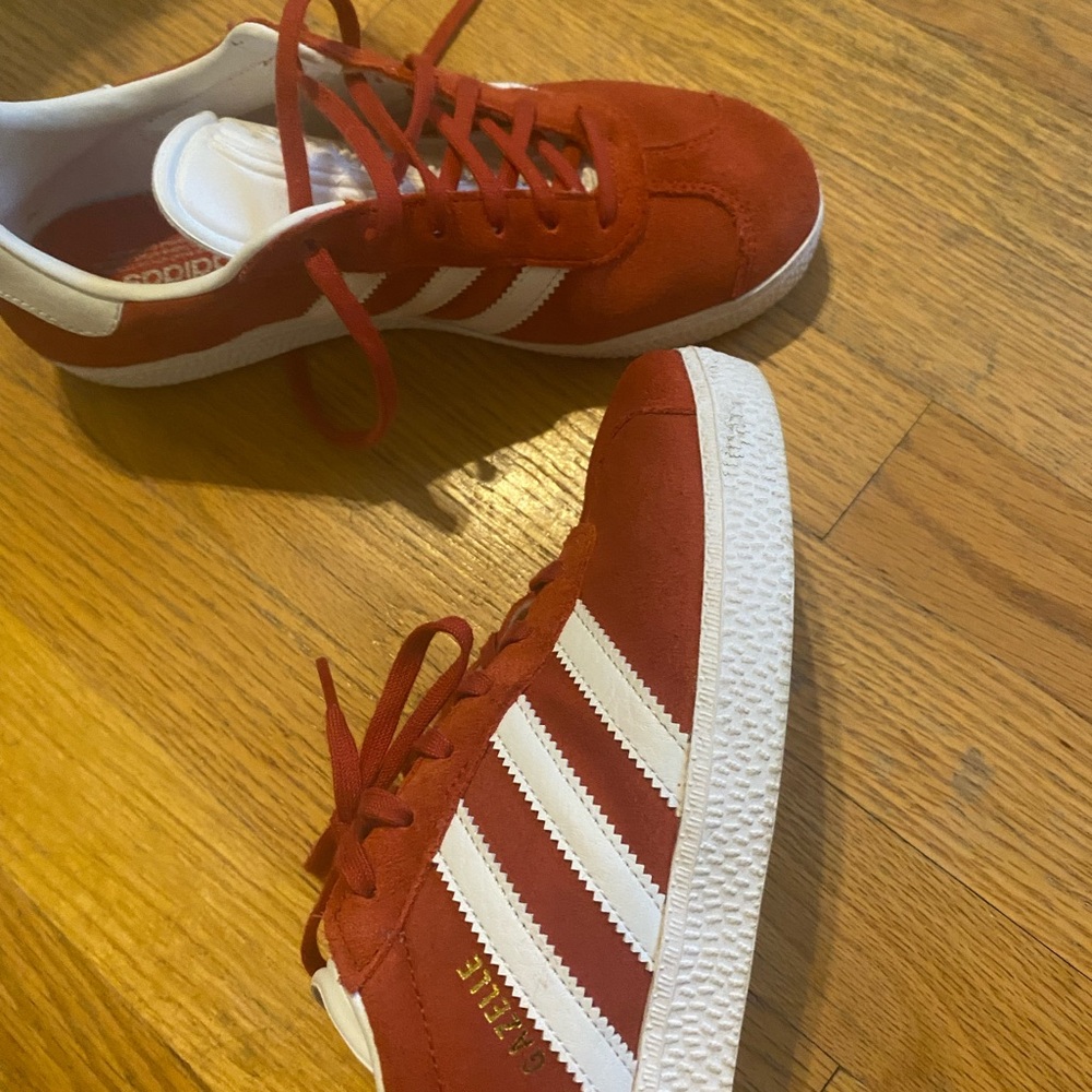 Adidas Scarlet and White Classic Sneakers